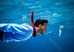 Businessman taking the bait