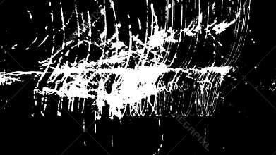 Abstract white ink grunge over black