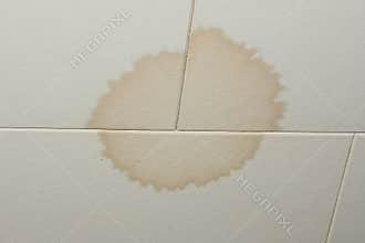 Stain on ceiling from water leak