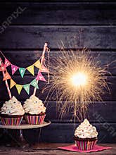 Birthday Sparkler Cupcakes