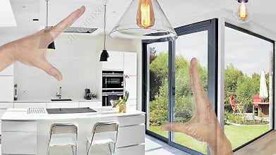 Planned renovation of a Open modern kitchen