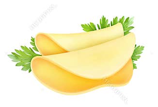 Isolated cheese. Cheese slice isolated on white background with clipping path