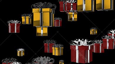 3D alpha animation present box gift for holiday such as Christmas, birthday, or sales promotion in seasonal festival