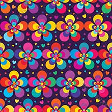 Flower five modern colorful seamless pattern