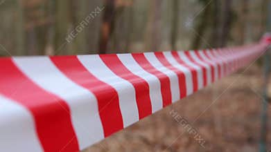 Protective tape sways in the wind