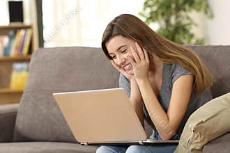 Candid girl watching media content on line