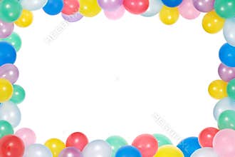 Frame from balloons isolated on white background