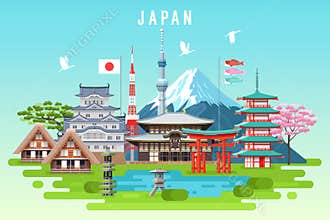 Japan travel infographic.