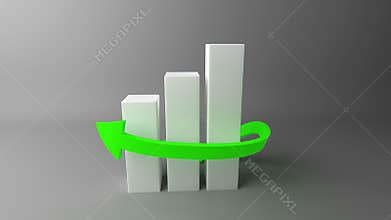 finance graphs with growing arrow