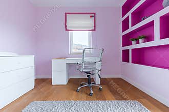 Pink study room