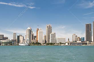 Cityscape View of Detroit Michigan