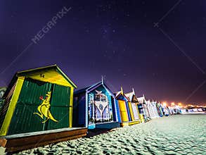Bathing Boxes at Night
