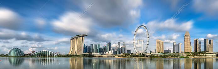 Singapore Skyline and view of Marina Bay