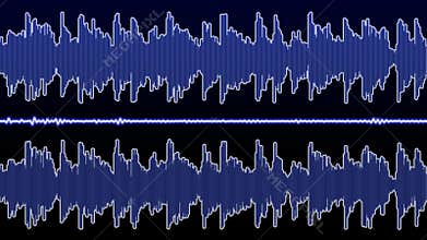 Double audio waveform equalizer - 60 seconds