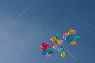 Colored baloons in the sky