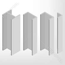 Steel beam isometric vector illustration.