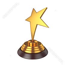 Star award Isolated on White Background, 3D rendering