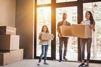 Family moving in new house