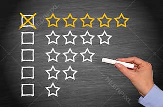 Five Stars - great performance chalkboard