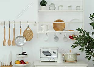 Kitchen tools on wall