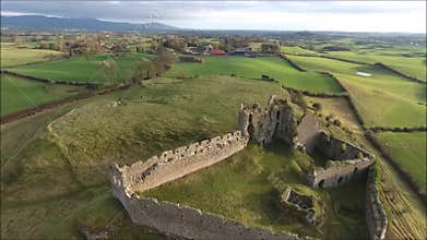 Aerial view. Roche castle. Dundalk. Ireland
