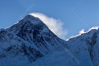 Everest Mountain Peak Sagarmatha, Chomolungma.