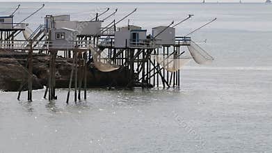 Fishing huts, Atlantic coast, Saint-Palais-sur-Mer, France