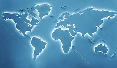 Illuminated earth map