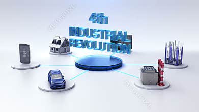Smart house, smart Factory, Building, Car, Mobile, internet sensor connect `4th INDUSTRIAL REVOLUTION` technology, IoT