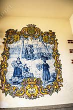 Tiles or azulejos decorating the Market, the Mercado dos Lavradores or the Market of the Workers