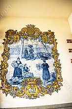 Tiles or azulejos decorating the Market, the Mercado dos Lavradores or the Market of the Workers