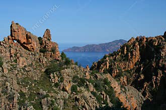 Corsica sea and mountains