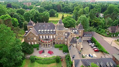 Aerial Dusseldorf Germany Schloss Garath, MCE Business Services Petra Wenske