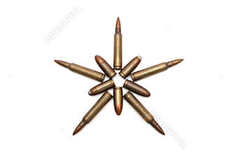 Five-pointed star made of cartridges