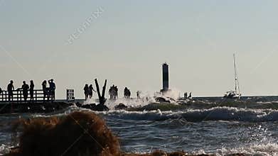 A lighthouse At Lake Michigan, Holland