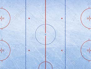 Vector of ice hockey rink. Textures blue ice. Ice rink. Vector illustration background.