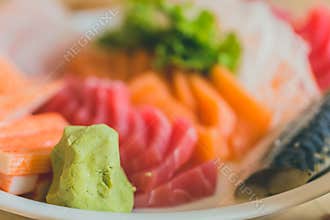 Japanese food. japan fresh mix fish seafood