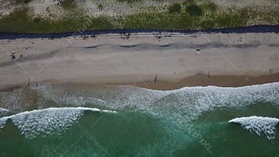 Aerial of Waves and Beautiful Cape Cod Beach