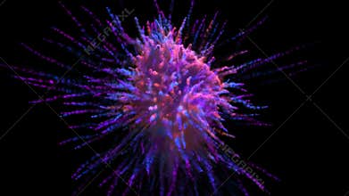 Powdered multi-colored explosion