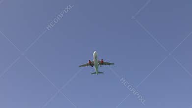 Airliner flying overhead on Ibiza