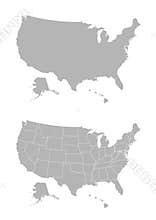 Vector map of the United States of America