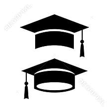 Academic graduation cap vector icon