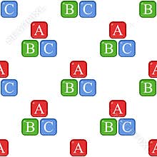 ABC Alphabet Flat Icon Seamless Pattern