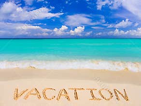 Word Vacation on beach