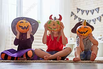 Kids at halloween