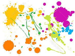 Color paint splashes