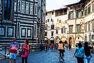 People around Florence Duomo Cathedral