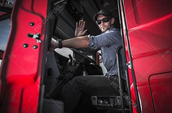 Truck Driver Leaving Warehouse