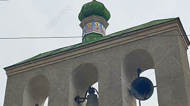 Three church bells ringing