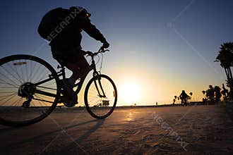 Man riding bicycle